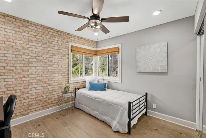 Spacious bedroom 1 with a nice view.
