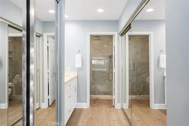 primary bedroom features 2 closets