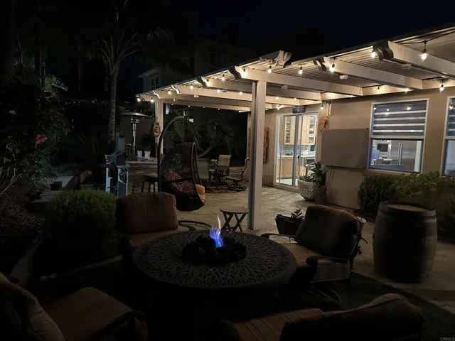 backyard at night