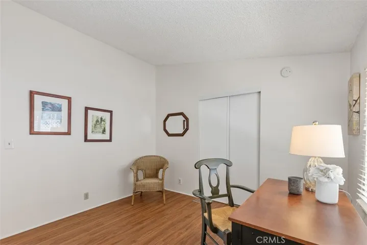 This bedroom can serve a multitude of purposes.