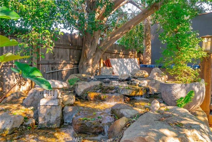 Pond waterfall