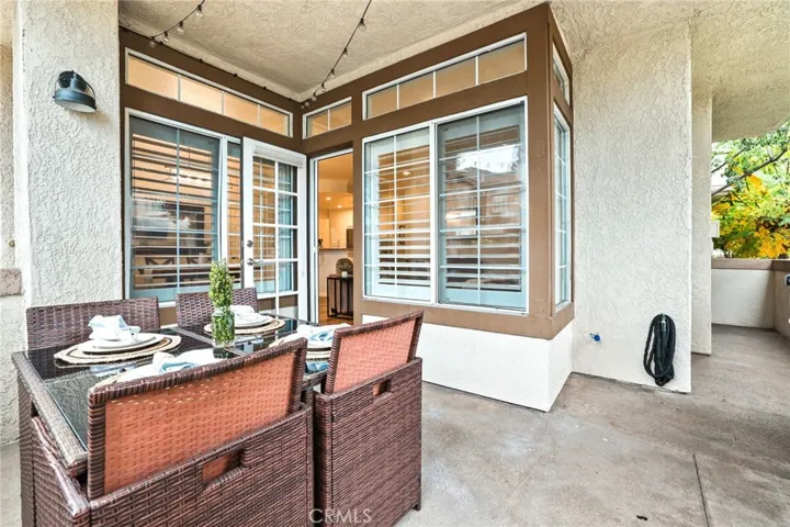 The patio has plenty of room for outdoor dining or just relaxing.