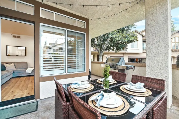 The lovely patio with french door access to the living room.