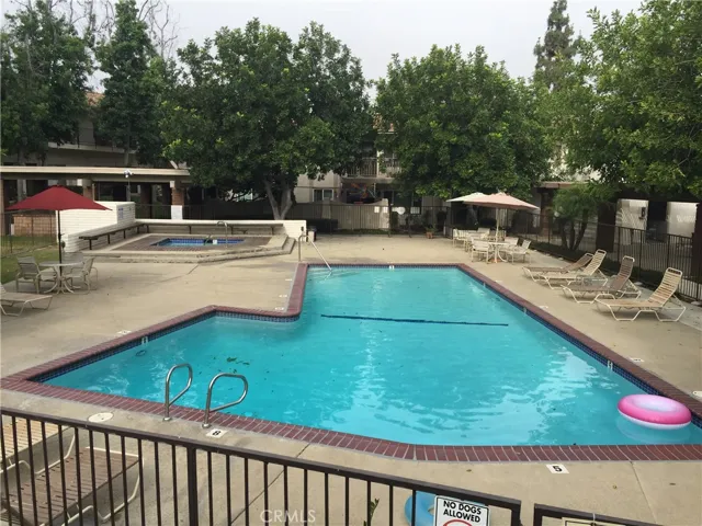VIEW FROM BALCONY TO POOL