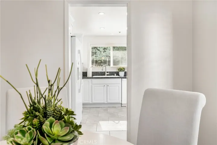 The dining room is open to the kitchen