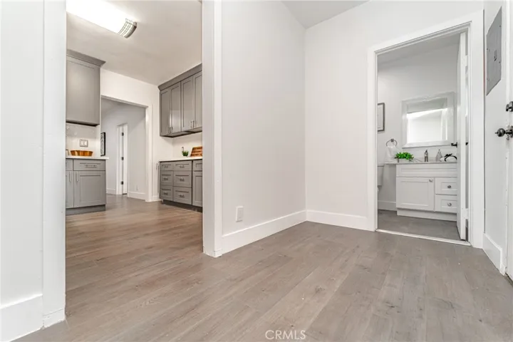View to Kitchen & Bathroom From Laundry Room
