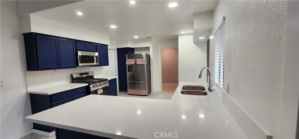 View from family room, artic white quartz counter!