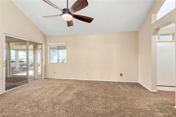 Master bedroom with slider to patio area