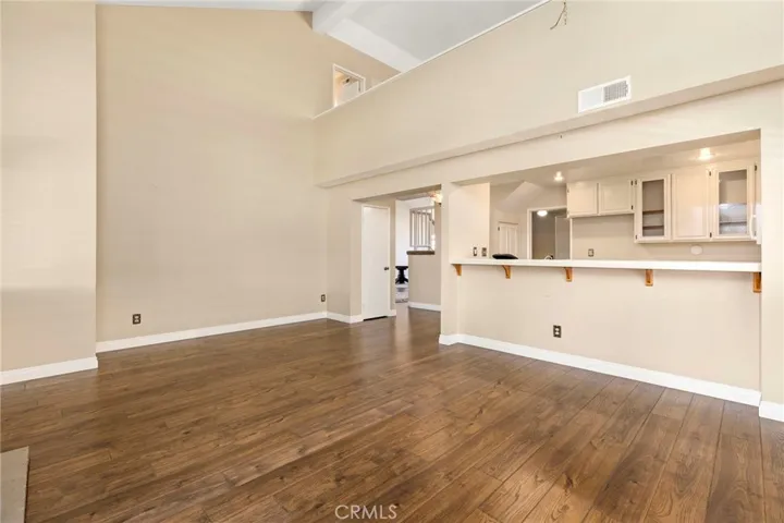 Family room looking towards kitchen