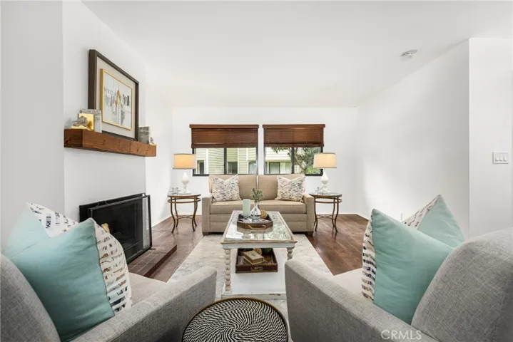 Cozy setting by the gas fireplace.