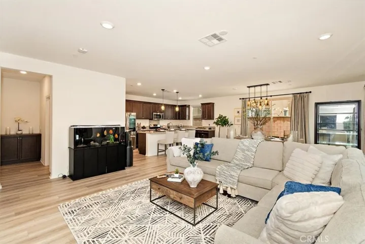 Living area to kitchen