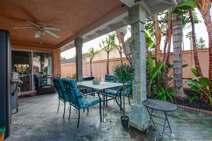 Second patio with ceiling fan