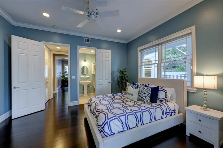 Downstairs bedroom with full bath.