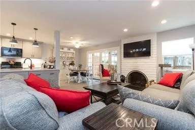 "Great room looking into dining area off kitchen