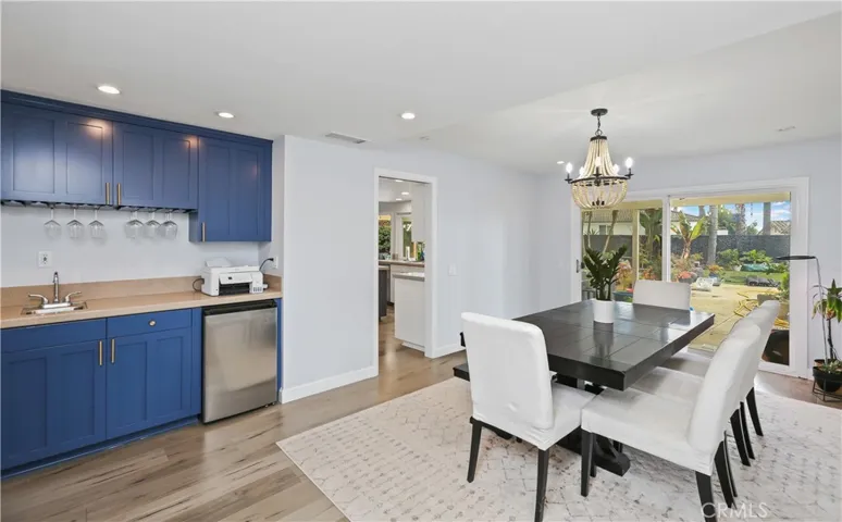 Built in wet bar conveniently located in the dining room.