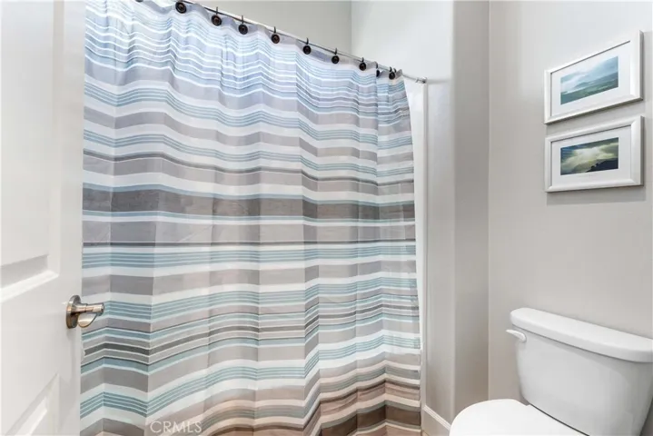 Shower in tub. This is located between two bedrooms to share.
