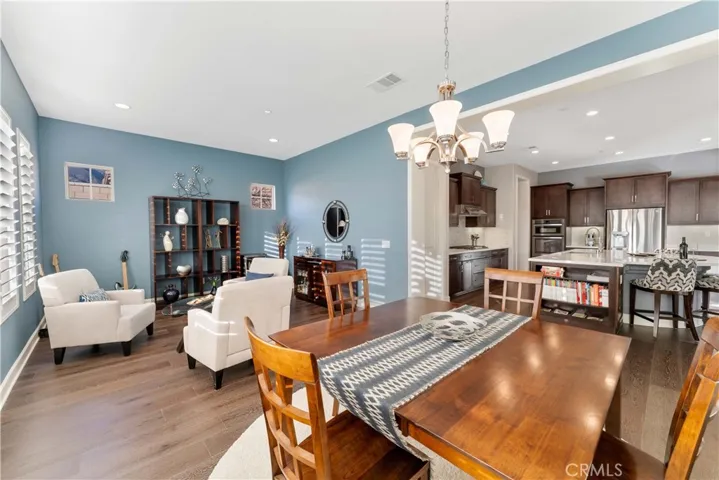 Family room set off from kitchen.