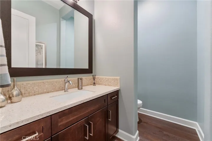 Powder room adjacent to the office.