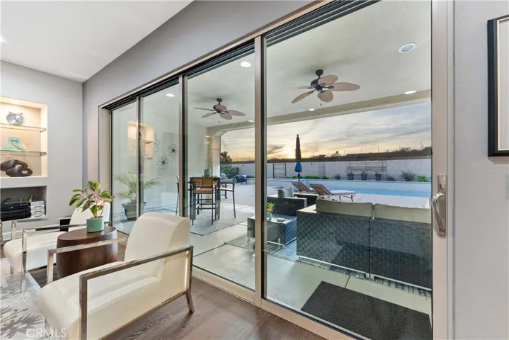 Showing the California sliding doors closed.
