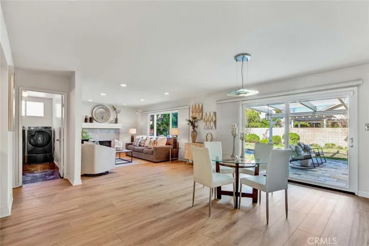 Family Room with Breakfast Area, Fireplace, and Wine Bar