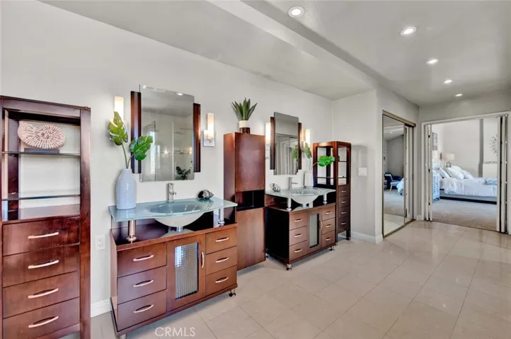 Custom Rich Wood Dual Vanities