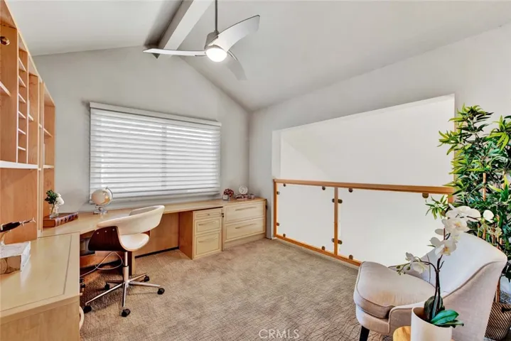 4th Bedroom currently an Office, Open to Below with Cathedral Ceiling