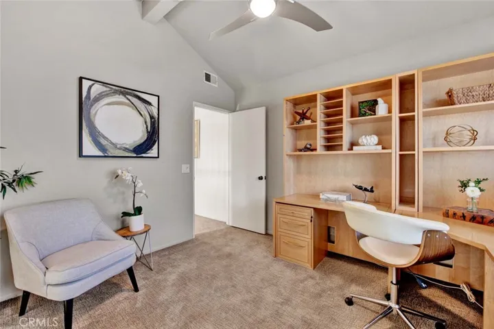 Office or 4th Bedroom with Cathedral Ceiling, and Ceiling Fan