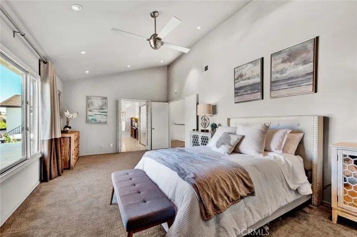 Primary Suite has Vaulted Ceiling with Recessed Lighitng