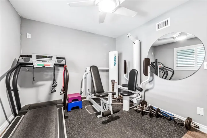 Bedroom 1-currently used as a home gym, light and bright.