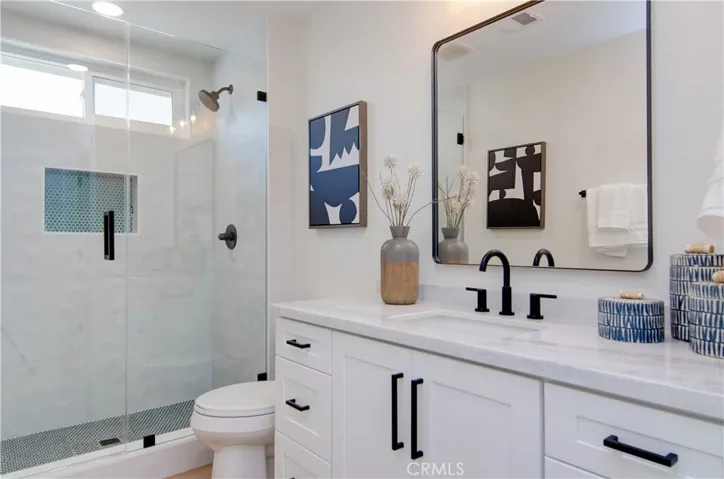 Master bath with custom finishes.