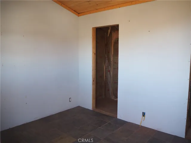 Inside the casita looking towards the unfinished bathroom.