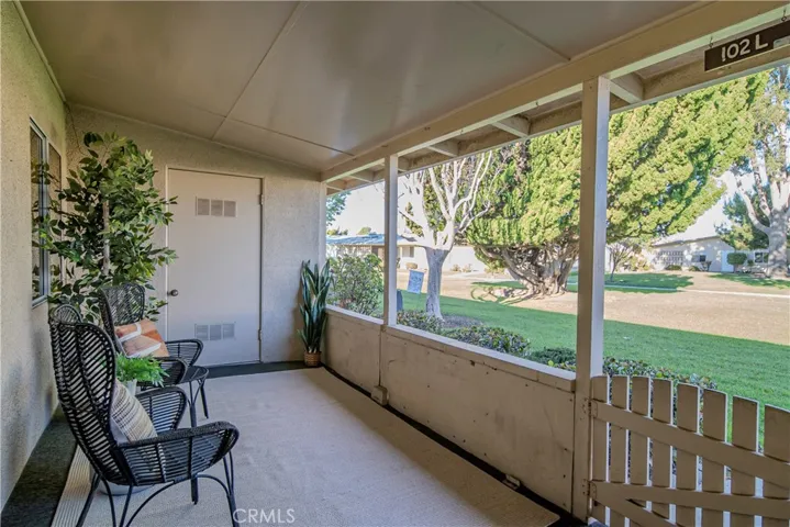 Patio with greenbelt view