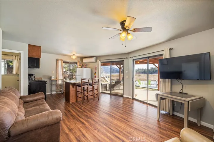 lower level living and kitchen area