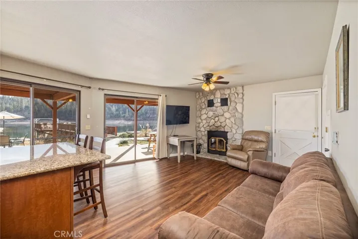 lower level family room opens to covered patio
