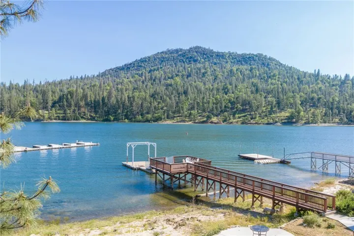 aerial view showing private dock
