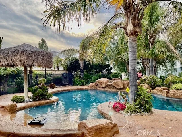 Pool with beach entrance
