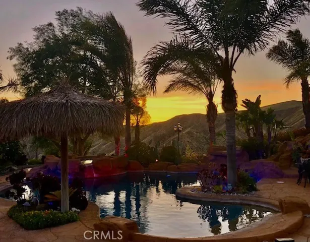 The pool at sunset
