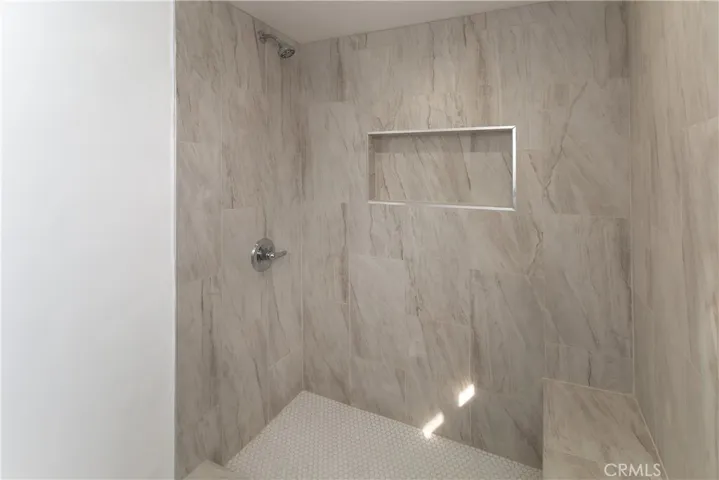New Step in Shower & Quartz Floor