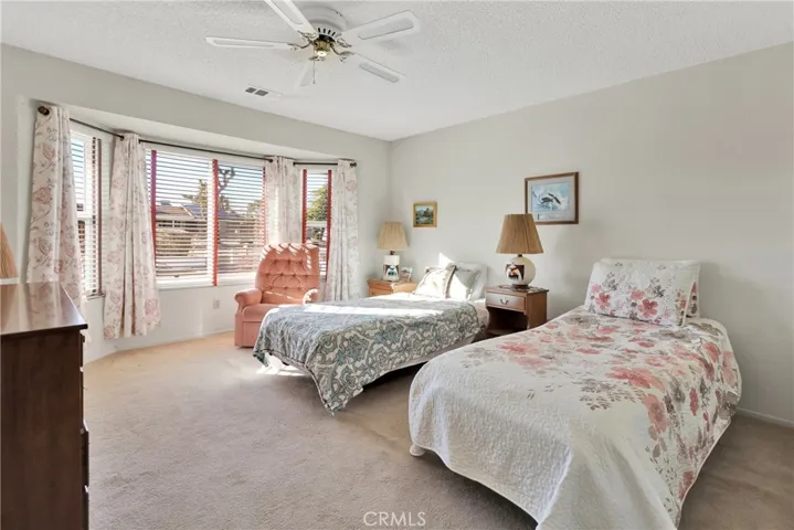 Roomy guest bedroom.