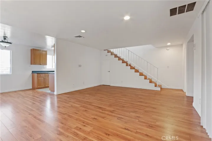 Living room with recessed lights