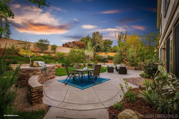 Backyard view from side lounge area