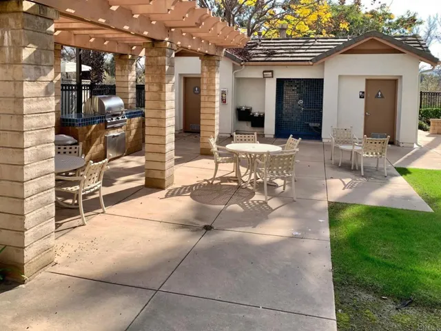 Covered barbeque area with seating