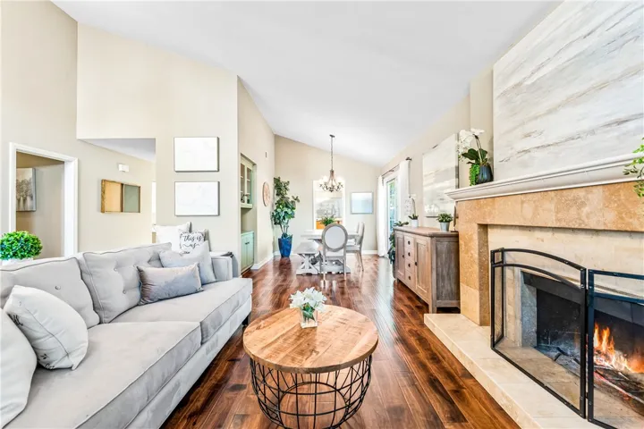 View from living room to kitchen