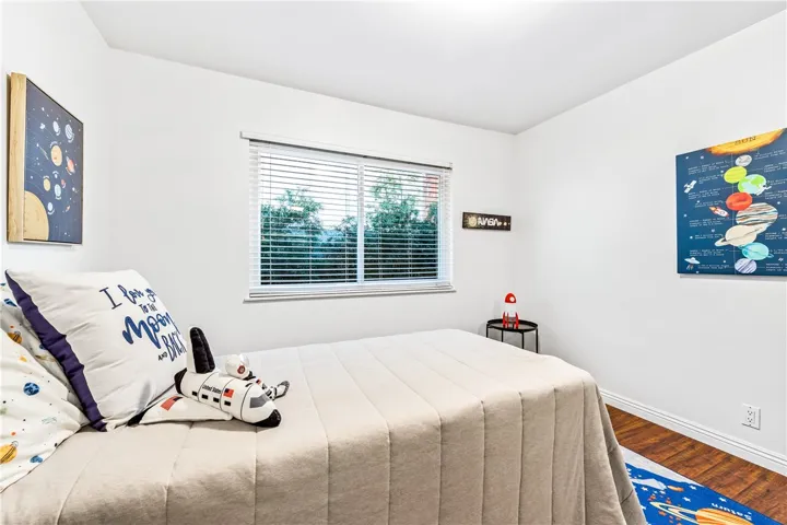 Dual pane window overlooks the sideyard
