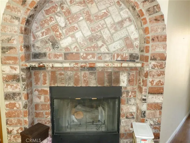 Fireplace next to family room