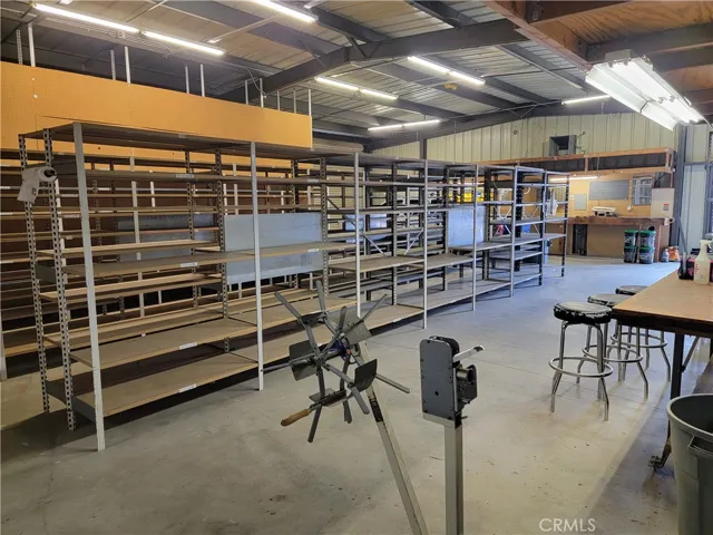 Warehouse area and shelving