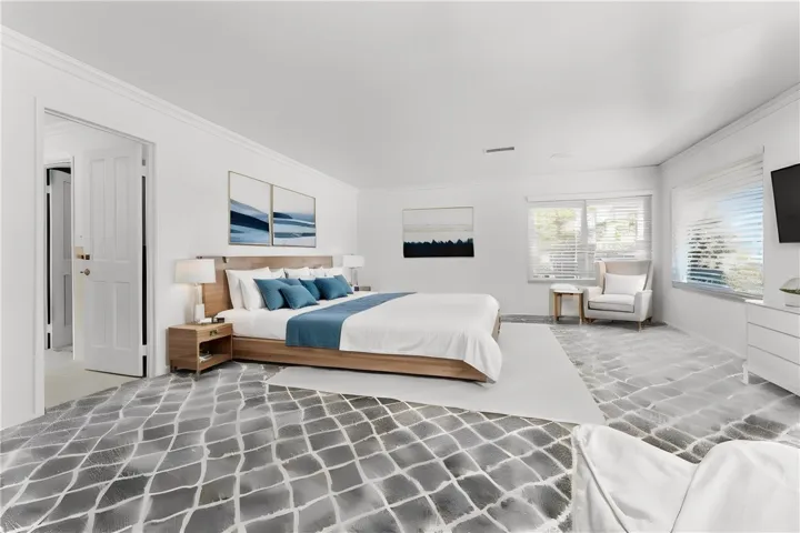 Upstairs primary, virtually staged