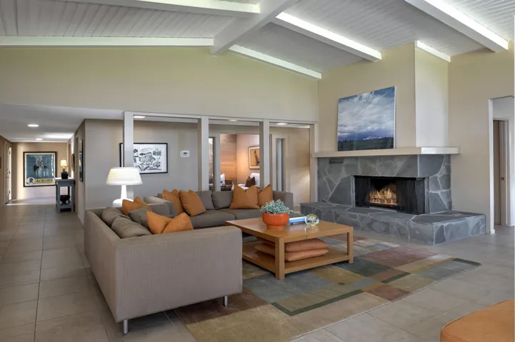 Great Room with Slate Fireplace