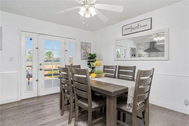 Dining room off kitchen; french doors lead to trex deck