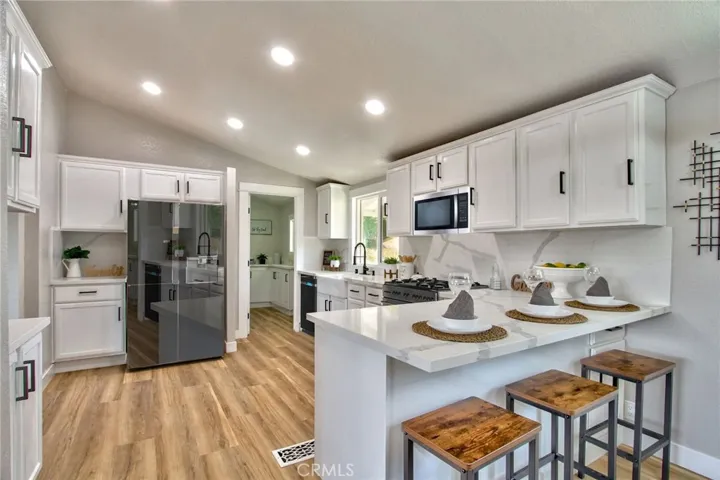 Kitchen leading to laundry room